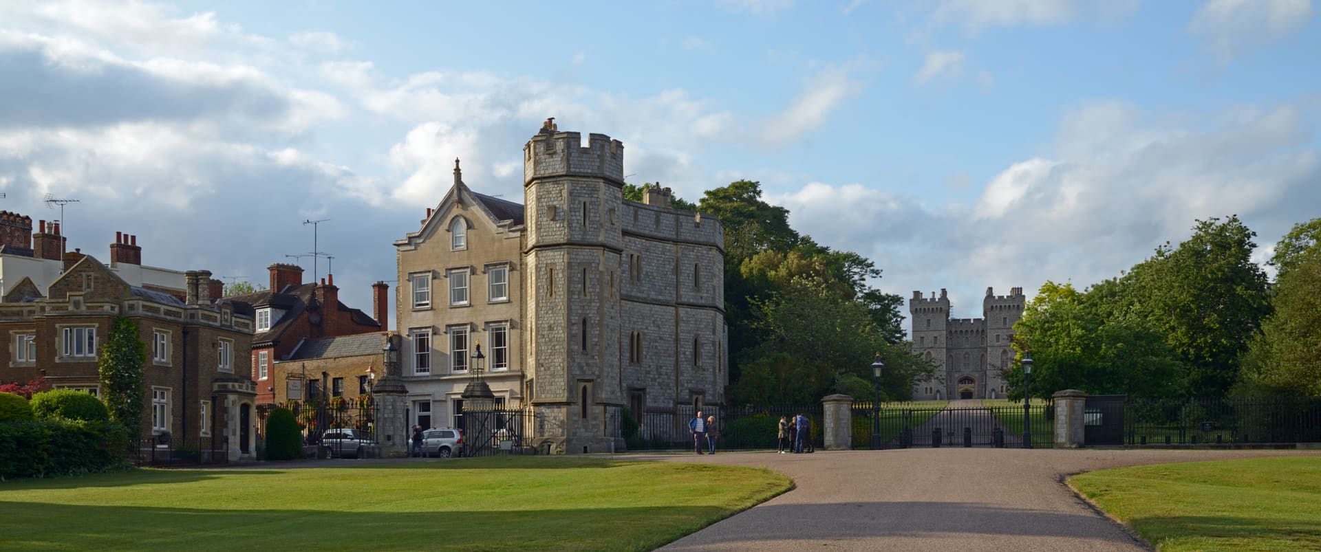 Windsor Castle seen along the Long Walk through the Great Park.