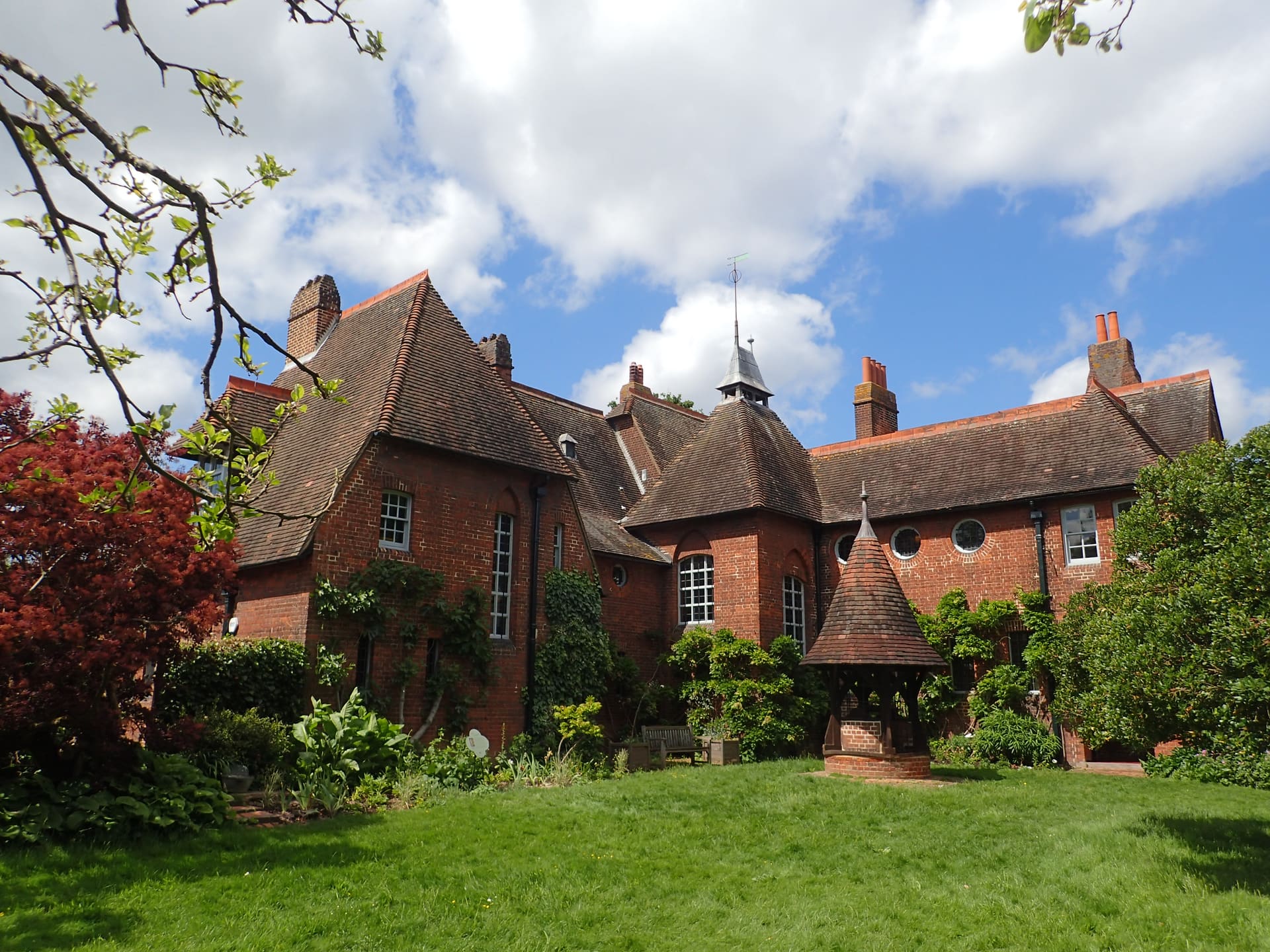 The red-tiled gables of the Red House at Bexleyheath.