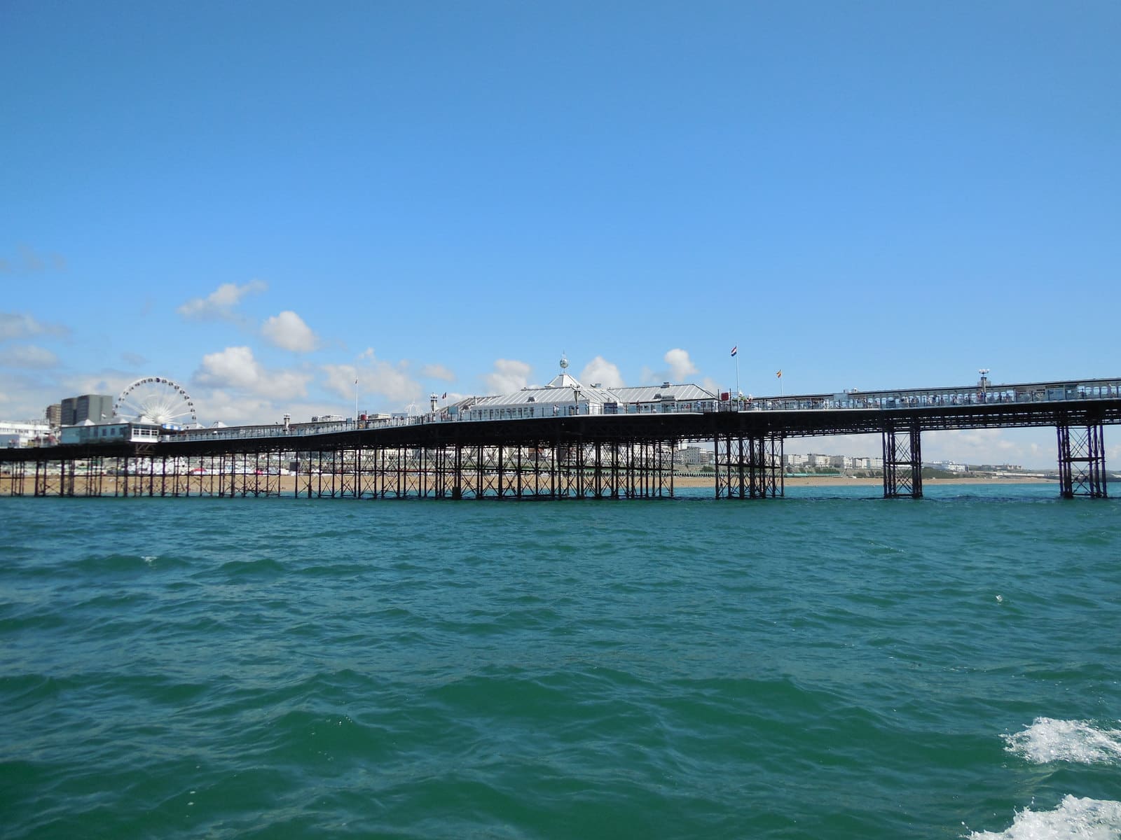 Brighton's Palace Pier seen across the water.