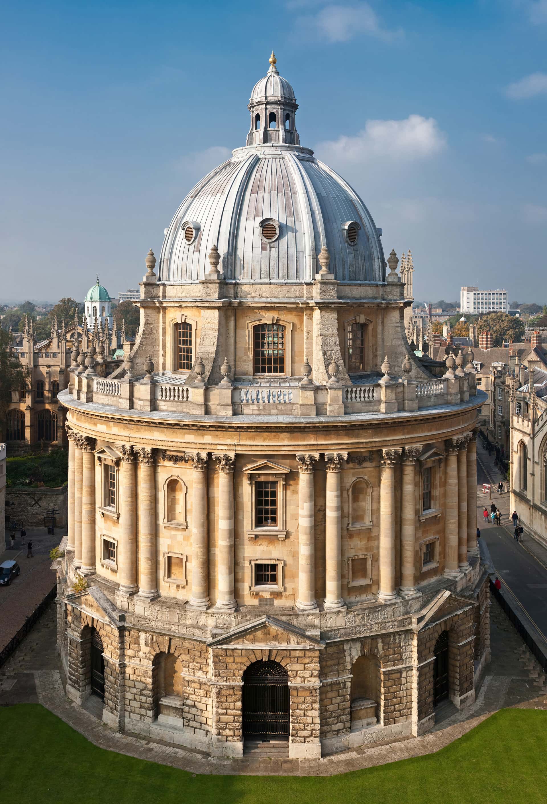 The dome of the Radcliffe Camera above the Oxford rooftops.